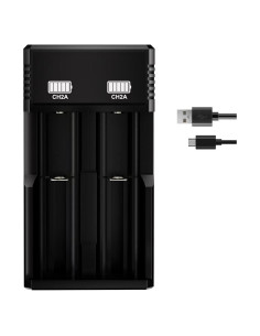 Cargador Universal de Baterías 18650 MLKJHZ 2 Ranuras 3.7V