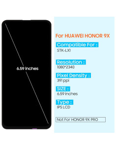 Reemplazo Pantalla LCD Huawei Honor 9X STK-LX1 16.74 cm Negro 2