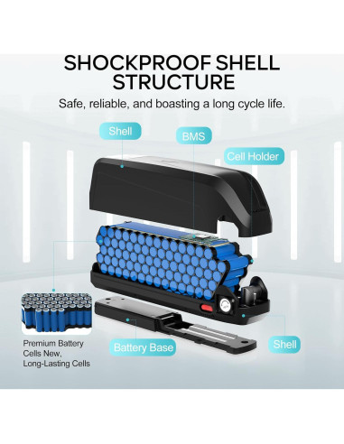 Batería de Ebike Varstrom 48V 13Ah para Kit de Bicicleta Eléctrica