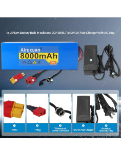 Batería de Litio 36V 8Ah Airuxuan para Ebike 250-550W 2