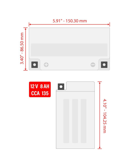 Batería AGM Caltric 12V para Honda Trx700XX 2008-2009