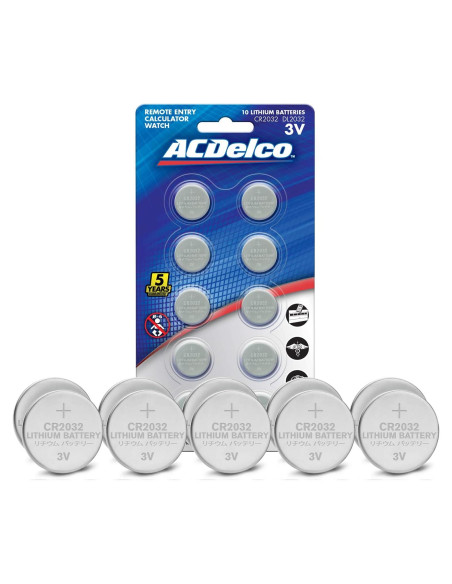 Baterías de Litio CR2032 ACDelco 10 Unidades 3V