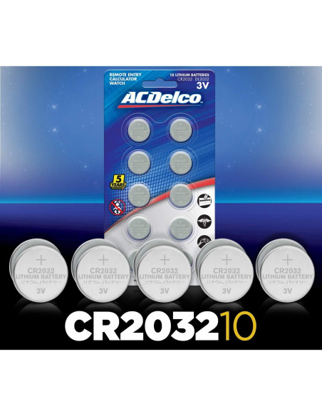 Baterías de Litio CR2032 ACDelco 10 Unidades 3V