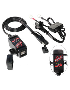 Adaptador Monitor Batería MOTOPOWER MP0608 USB Doble 3.1A