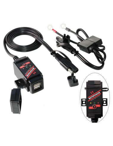 Adaptador Monitor Batería MOTOPOWER MP0608 USB Doble 3.1A