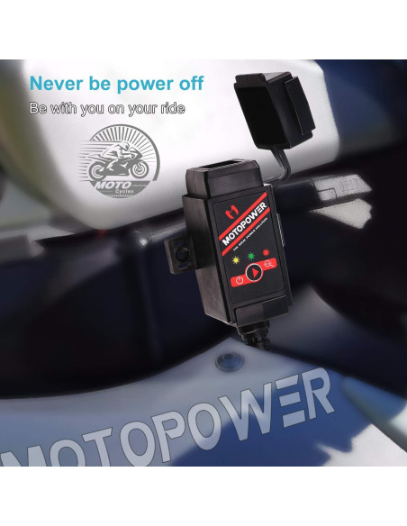 Adaptador Monitor Batería MOTOPOWER MP0608 USB Doble 3.1A