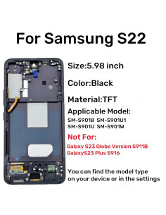 Reemplazo Pantalla LCD Samsung Galaxy S22 5G Negro con Herramientas 2