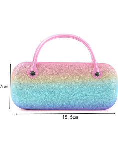 Estuche Duro para Gafas de Sol Peluche Rosa Azul 16x7x5cm 2