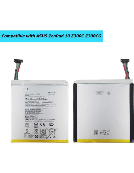 Batería de Reemplazo C11P1517 para ASUS ZenPad 10 4650mAh