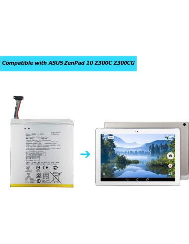 Batería de Reemplazo C11P1517 para ASUS ZenPad 10 4650mAh