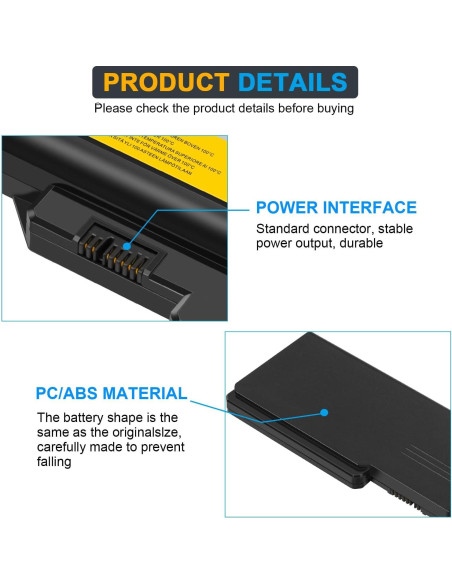 Batería de Laptop Lenovo IdeaPad 5200mAh 11.1V 6 celdas
