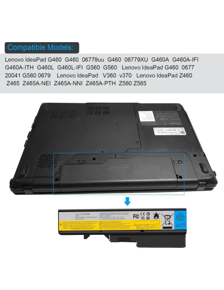 Batería de Laptop Lenovo IdeaPad 5200mAh 11.1V 6 celdas