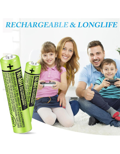 Paquete de 8 Baterías Recargables NiMH AAA 400mAh 1.2V Panasonic