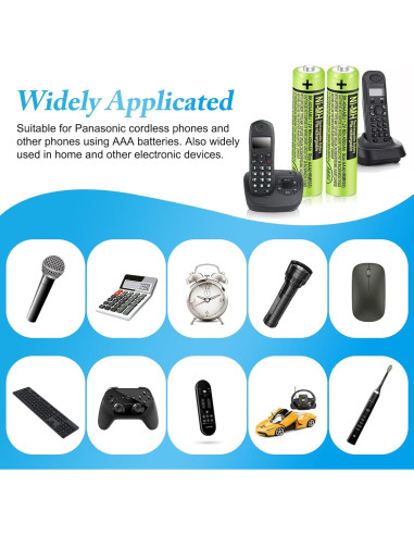 Paquete de 8 Baterías Recargables NiMH AAA 400mAh 1.2V Panasonic