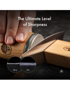 Afilador de cuchillos HORL 2 de roble con soporte magnético 2