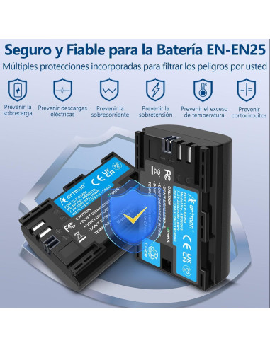 Batería recargable Artman LP-E6NH 2-Pack 2500mAh Type-C