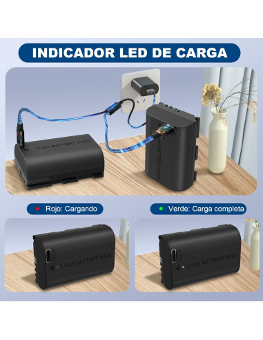 Batería recargable Artman LP-E6NH 2-Pack 2500mAh Type-C