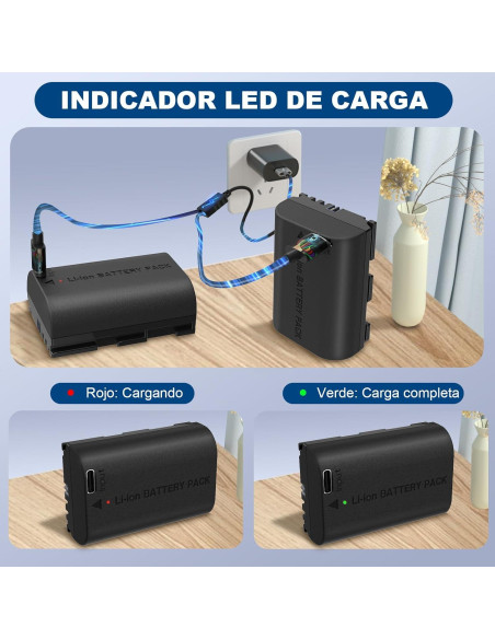 Batería recargable Artman LP-E6NH 2-Pack 2500mAh Type-C