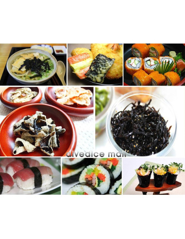 100 Hojas Alga Kelp Seco Nori Crudo Wando Myungga 190g