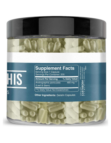 Cápsulas de Andrographis Paniculata Elementos de la Tierra 200