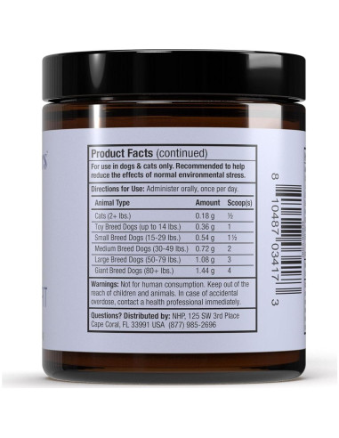 Bark & Whiskers Suplemento Antiestrés para Perros y Gatos 36.8 g