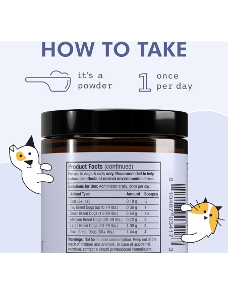 Bark & Whiskers Suplemento Antiestrés para Perros y Gatos 36.8 g