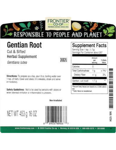 Raíz de Genciana Frontier Co-op 0.45kg - Hierba Natural para Té