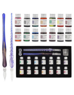 Conjunto de Plumas de Caligrafía de Vidrio AXEARTE 18 Piezas