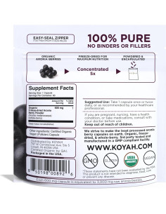 Cápsulas de Aronia Orgánica KOYAH 600 mg Veganas 60 Unidades 2