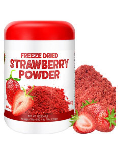 Polvo de Fresa Liofilizado 340g - 100% Natural, Vegano, Sin Azúcar