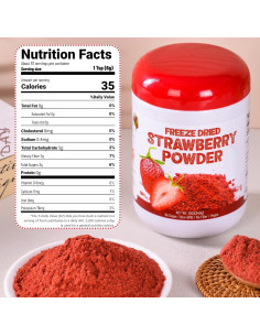 Polvo de Fresa Liofilizado 340g - 100% Natural, Vegano, Sin Azúcar 2