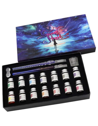 Conjunto de Plumas de Caligrafía de Vidrio AXEARTE 18 Piezas
