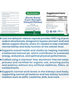 Bicarb Boost Cápsulas 1300mg Bicarbonato de Sodio Orgánico 2