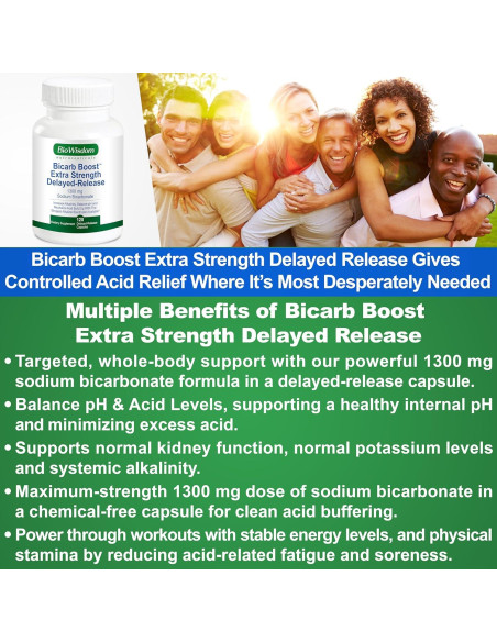 Bicarb Boost Cápsulas 1300mg Bicarbonato de Sodio Orgánico