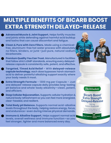 Bicarb Boost Cápsulas 1300mg Bicarbonato de Sodio Orgánico