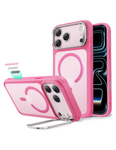 Funda ESR para iPhone 17 Pro Max Rosa Frosted con Soporte Stash