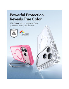 Funda ESR para iPhone 17 Pro Max Rosa Frosted con Soporte Stash 2