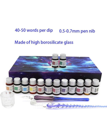 Conjunto de Plumas de Caligrafía de Vidrio AXEARTE 18 Piezas