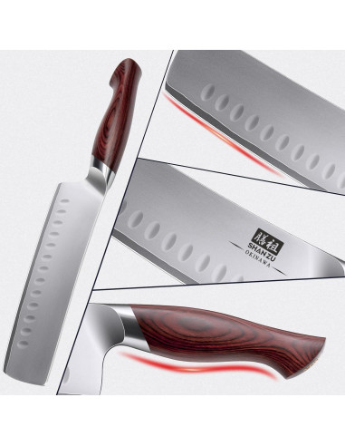 Cuchillo Nakiri 17.78 cm SHAN ZU Acero Inoxidable Japonés