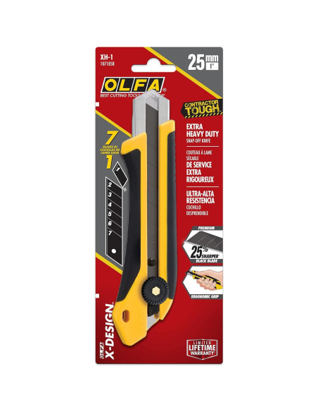 Cuchillo Utility OLFA XH-1 25mm Mango Reforzado Fibra Vidrio