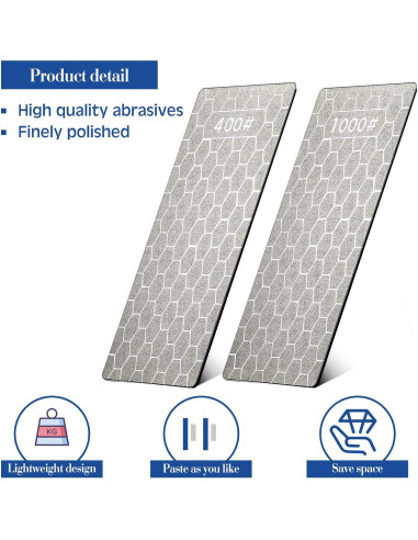 Piedra de Afilar de Diamante Honoson 4 Piezas 15x6.3cm 400/600/1000/1200 Grit
