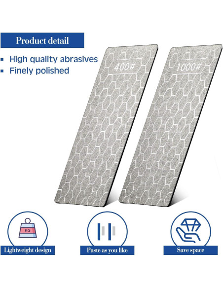 Piedra de Afilar de Diamante Honoson 4 Piezas 15x6.3cm 400/600/1000/1200 Grit