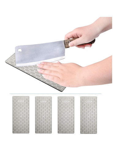 Piedra de Afilar de Diamante Honoson 4 Piezas 15x6.3cm 400/600/1000/1200 Grit