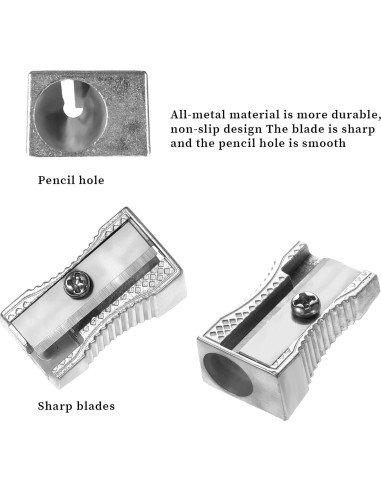 24 Sacapuntas Manuales Metálicos Xthrotsenk Un Solo Orificio