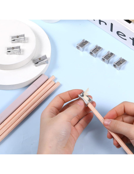 24 Sacapuntas Manuales Metálicos Xthrotsenk Un Solo Orificio