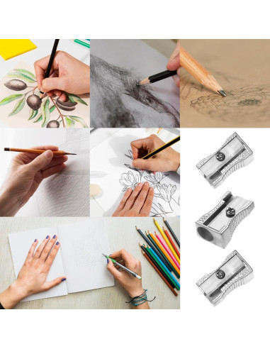 24 Sacapuntas Manuales Metálicos Xthrotsenk Un Solo Orificio