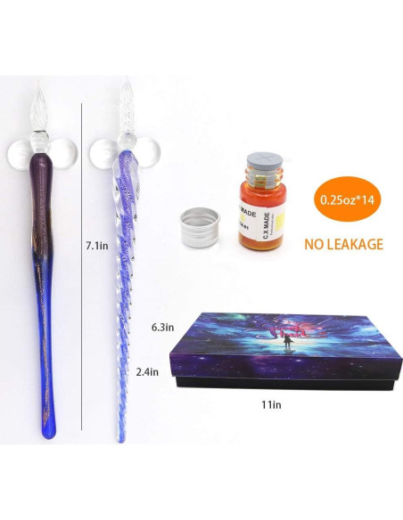 Conjunto de Plumas de Caligrafía de Vidrio AXEARTE 18 Piezas