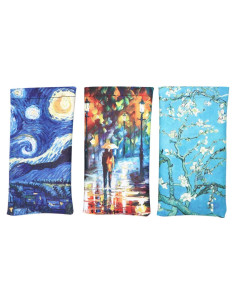 Pack 3 Fundas de Gafas PU con Tapa de Presión 17,15 cm