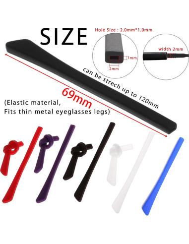 5 Pares Puntas Silicona Antideslizantes Gafas KECHIO Negro