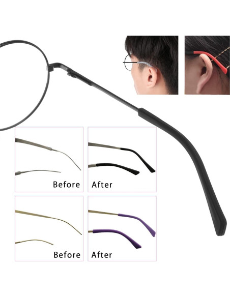 5 Pares Puntas Silicona Antideslizantes Gafas KECHIO Negro 5 Pares Puntas Silicona Antideslizantes Gafas KECHIO Negro